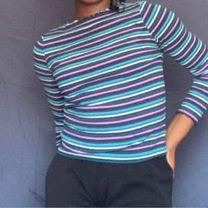 stripped and stretchy long sleeve